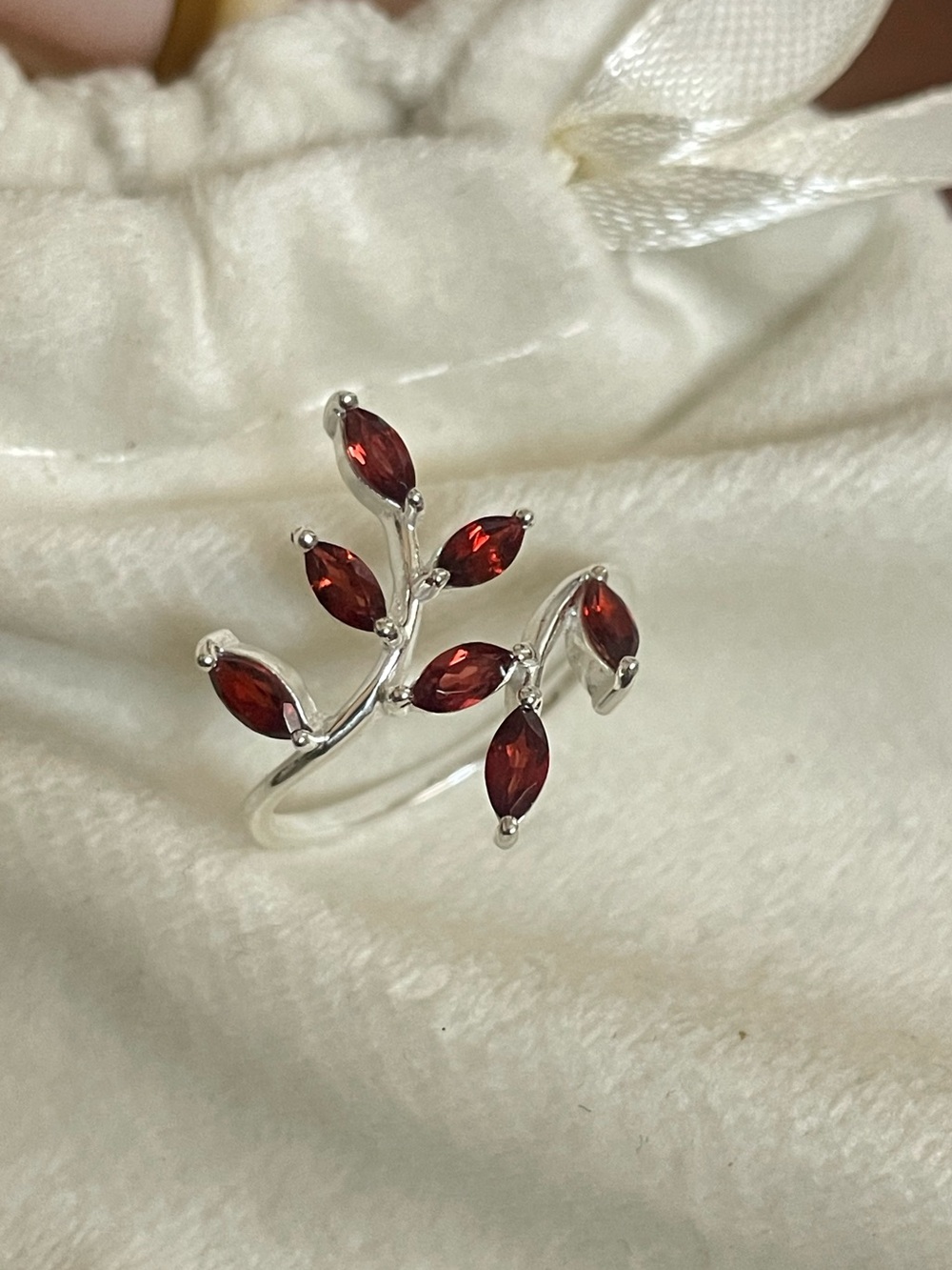Natural Garnet Ring in 925 Sterling Silver
(US: 8)